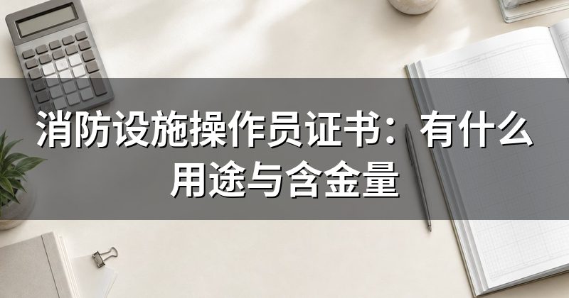 消防设施操作员证书:有什么用途与含金量