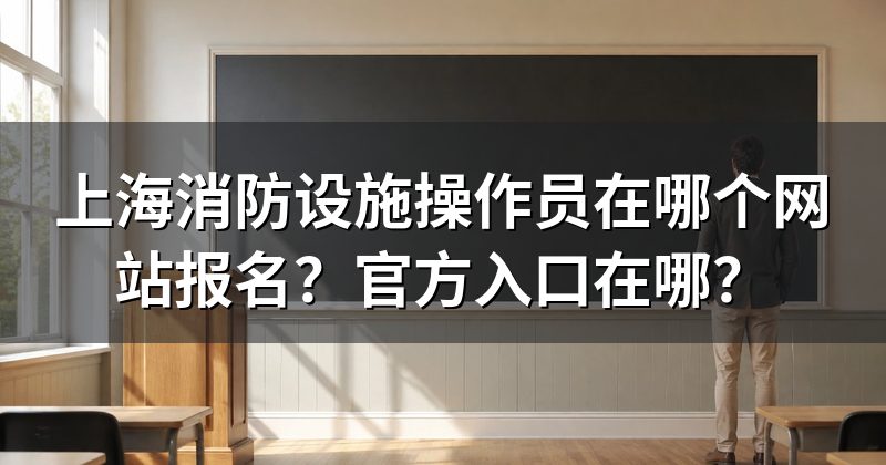 上海消防设施操作员在哪个网站报名?官方入口在哪?