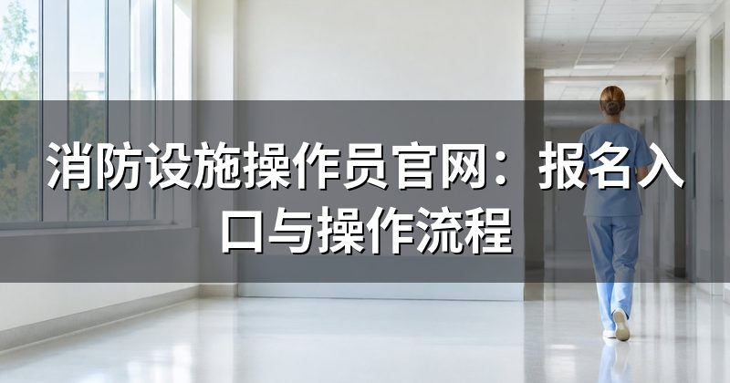 消防设施操作员官网:报名入口与操作流程