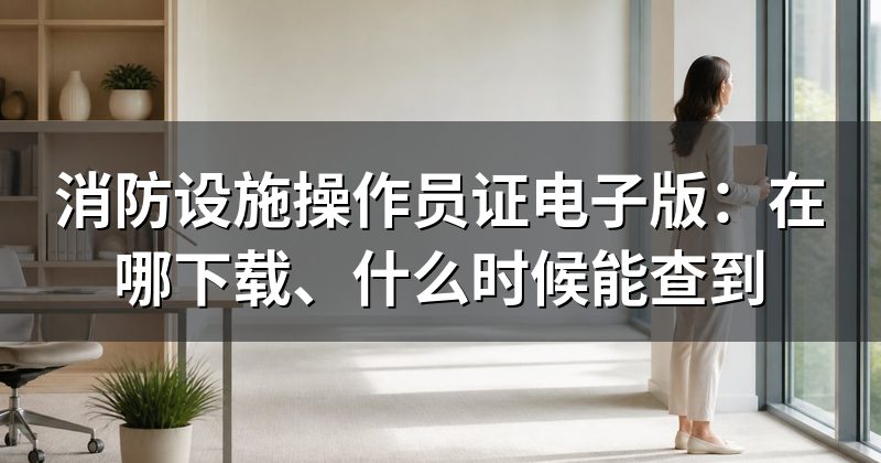 消防设施操作员证电子版什么时候能查、去哪看