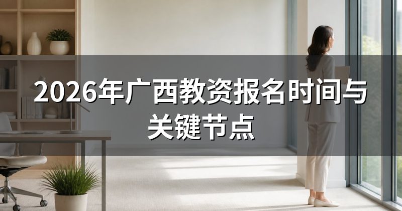 2026年广西教资报名时间与关键节点