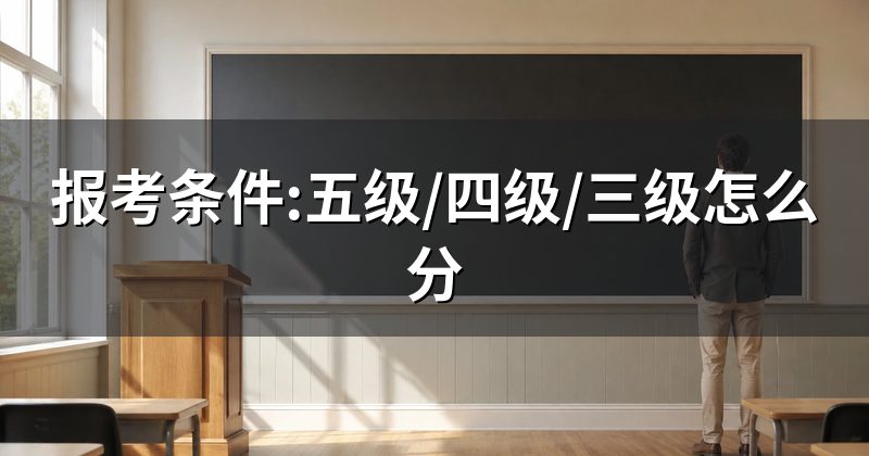 报考条件:五级/四级/三级怎么分