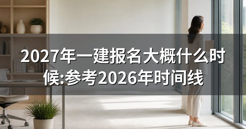 2027年一建报名大概什么时候:参考2026年时间线