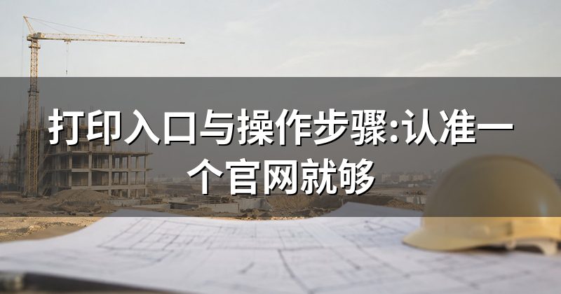 打印入口与操作步骤:认准一个官网就够