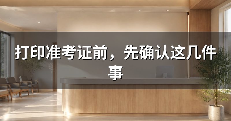 打印准考证前,先确认这几件事