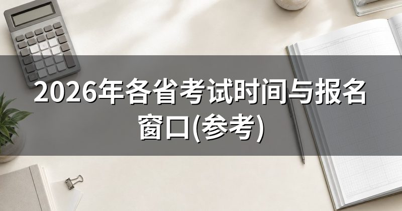2026年各省考试时间与报名窗口(参考)