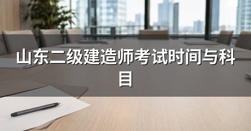 山东二级建造师考试时间与科目