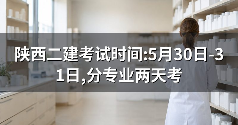 陕西二建考试时间:5月30日-31日,分专业两天考