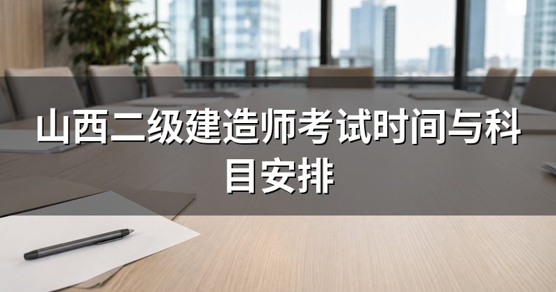 山西二级建造师考试时间与科目安排