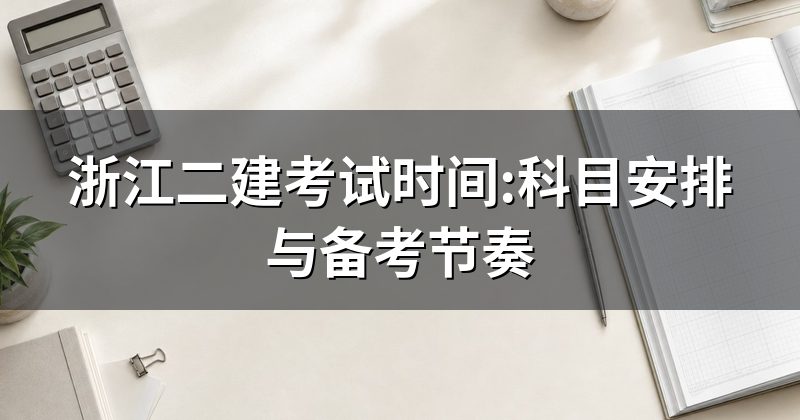 浙江二建考试时间:科目安排与备考节奏