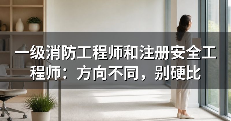 一级消防工程师和注册安全工程师:方向不同,别硬比