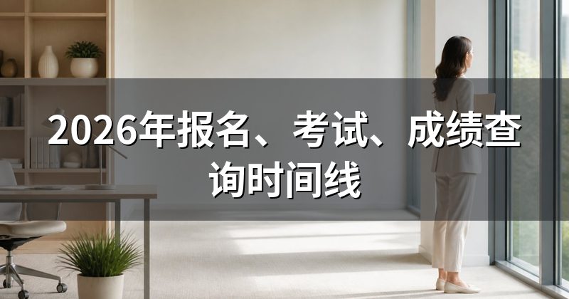 2026年报名、考试、成绩查询时间线