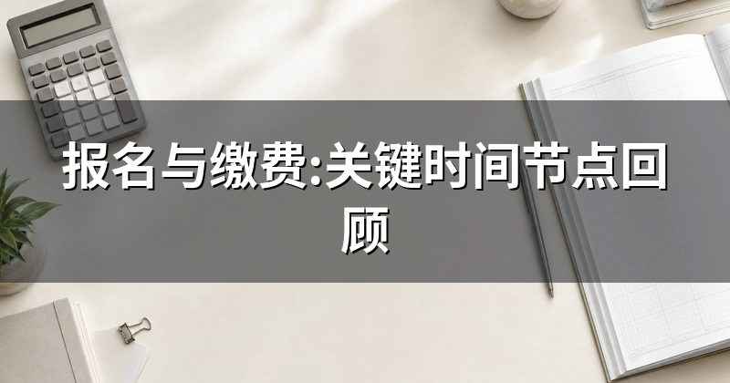 报名与缴费:关键时间节点回顾