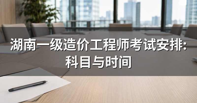 湖南一级造价工程师考试安排:科目与时间