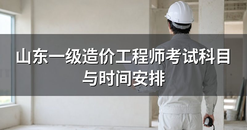 山东一级造价工程师考试科目与时间安排