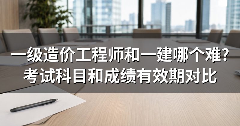 一级造价工程师和一建哪个难?考试科目和成绩有效期对比