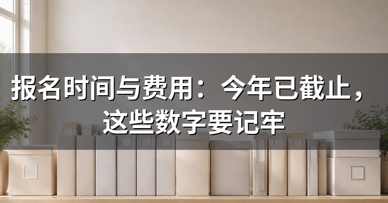报名时间与费用:今年已截止,这些数字要记牢