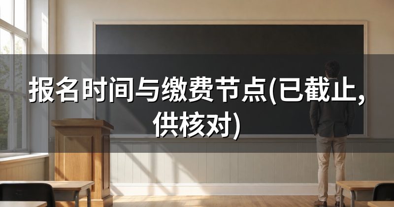 报名时间与缴费节点(已截止,供核对)