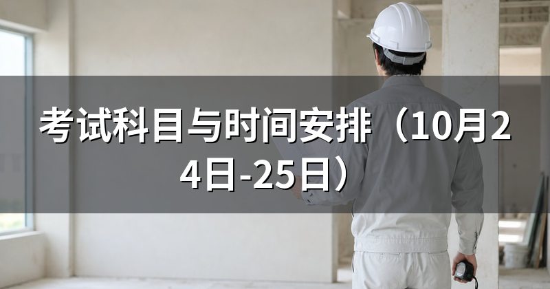 考试科目与时间安排