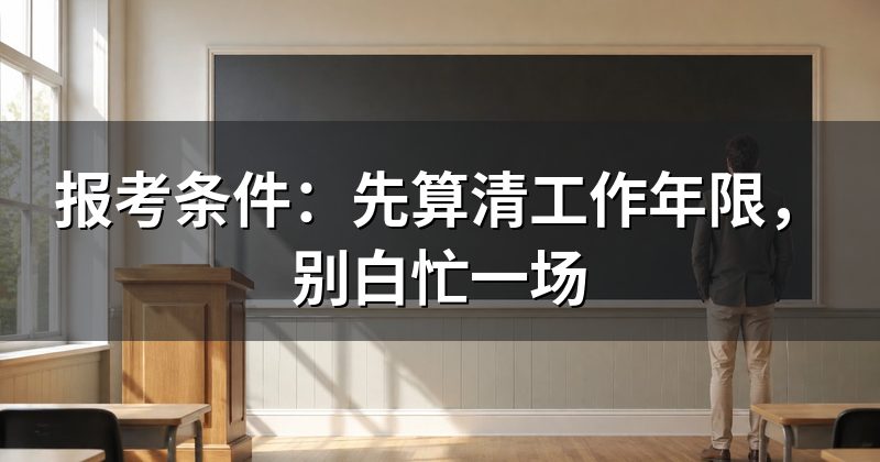 报考条件:先算清工作年限,别白忙一场