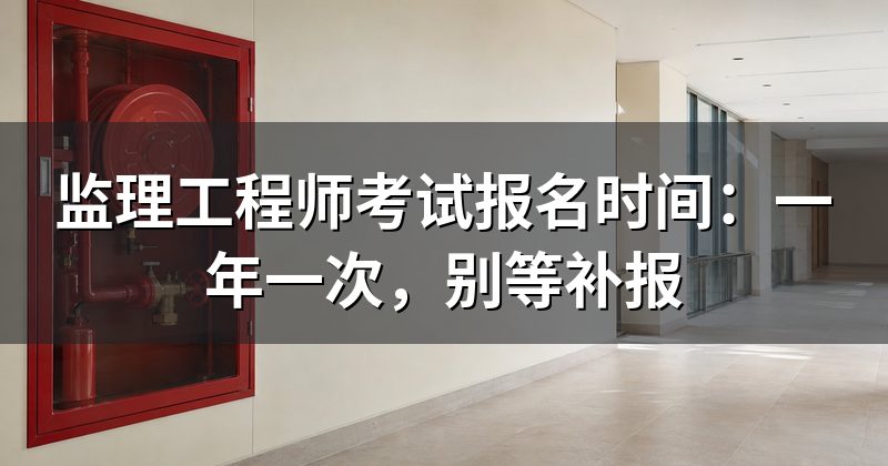 监理工程师考试报名时间:一年一次,别等补报