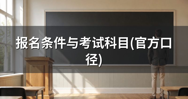 报名条件与考试科目(官方口径)