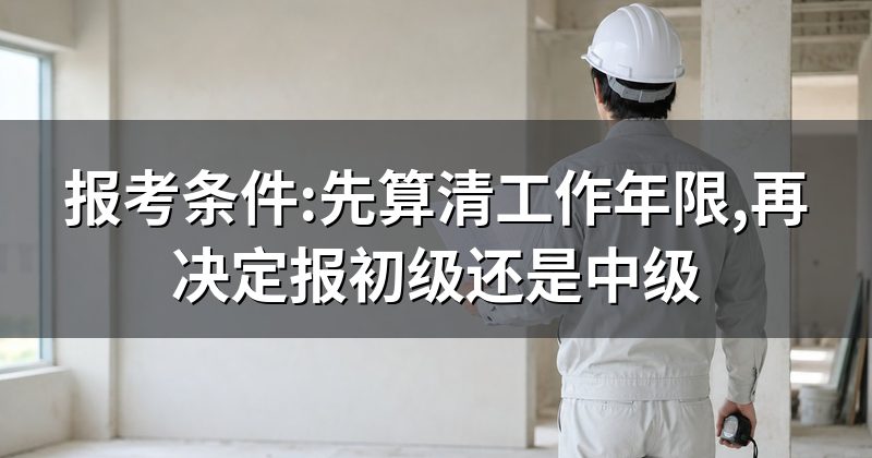 报考条件:先算清工作年限,再决定报初级还是中级
