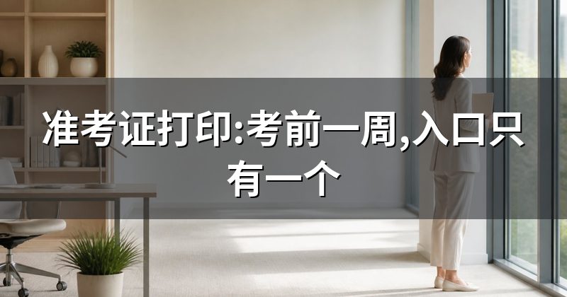 准考证打印:考前一周,入口只有一个