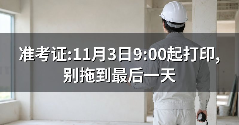 准考证:11月3日9:00起打印,别拖到最后一天