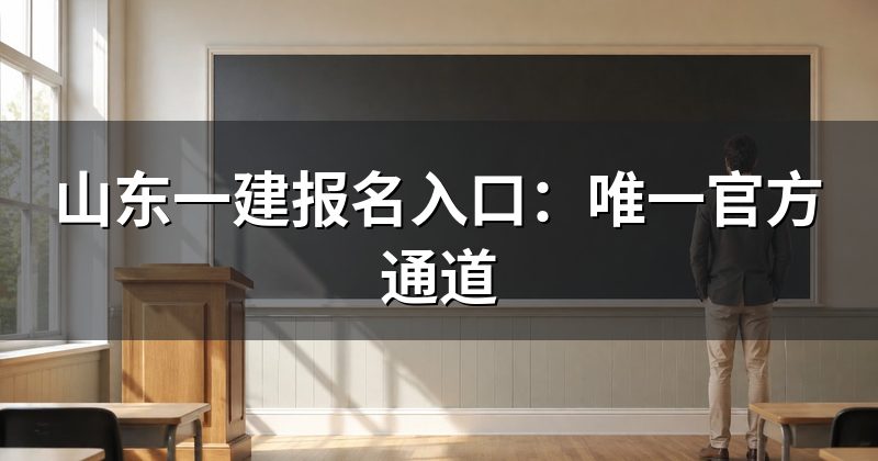 山东一建报名入口:唯一官方通道