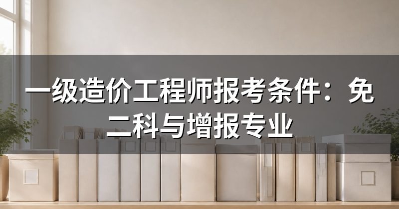 一级造价工程师报考条件:免二科与增报专业