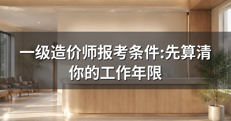 一级造价师报考条件:先算清你的工作年限