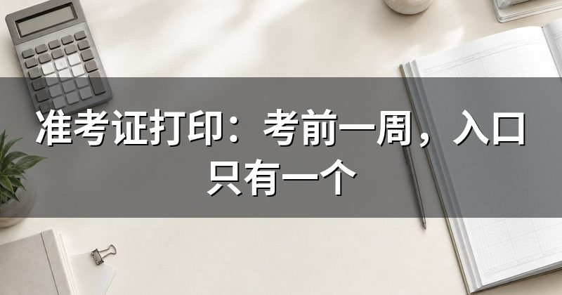 准考证打印:考前一周,入口只有一个