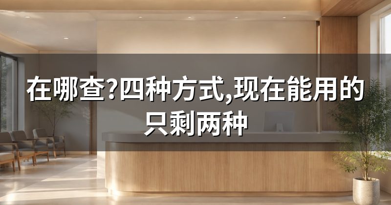 在哪查?四种方式,现在能用的只剩两种