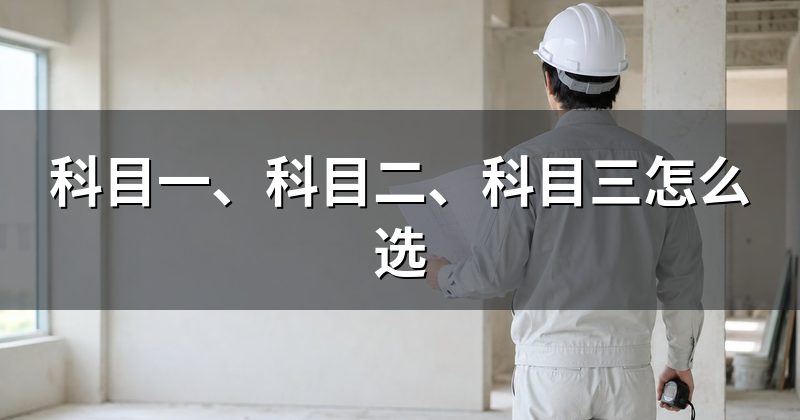 科目一、科目二、科目三怎么选