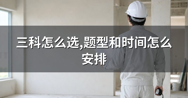 三科怎么选,题型和时间怎么安排