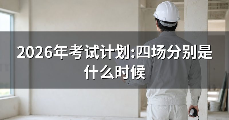 2026年考试计划:四场分别是什么时候