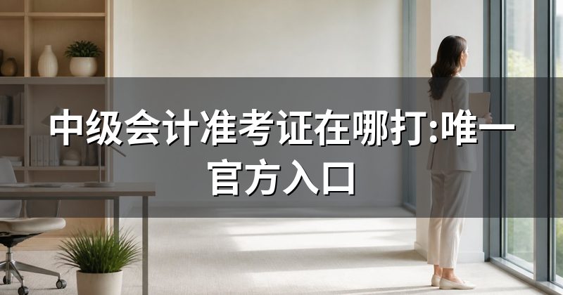 中级会计准考证在哪打:唯一官方入口