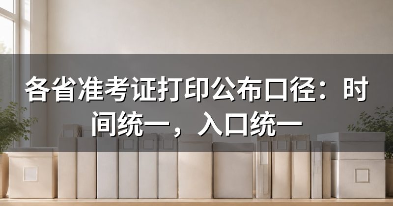 各省准考证打印公布口径：时间统一，入口统一