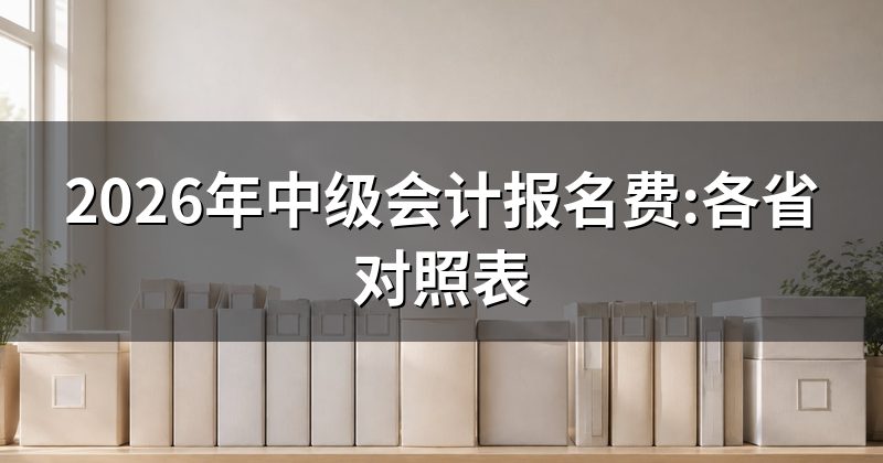 2026年中级会计报名费:各省对照表