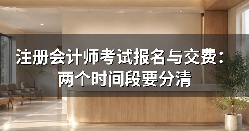 注册会计师考试报名与交费:两个时间段要分清