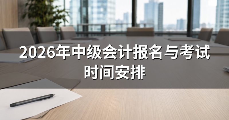 2026年中级会计报名与考试时间安排