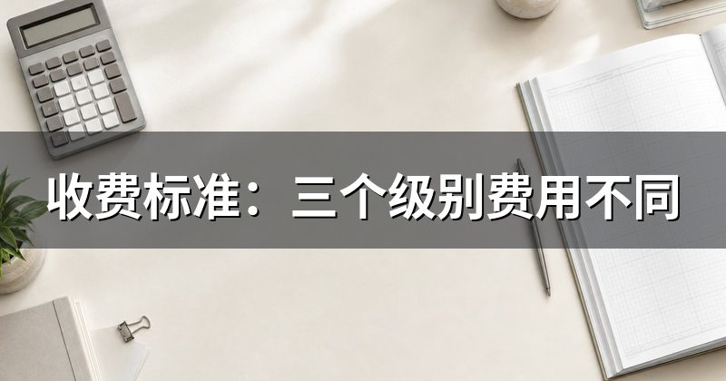 收费标准:三个级别费用不同