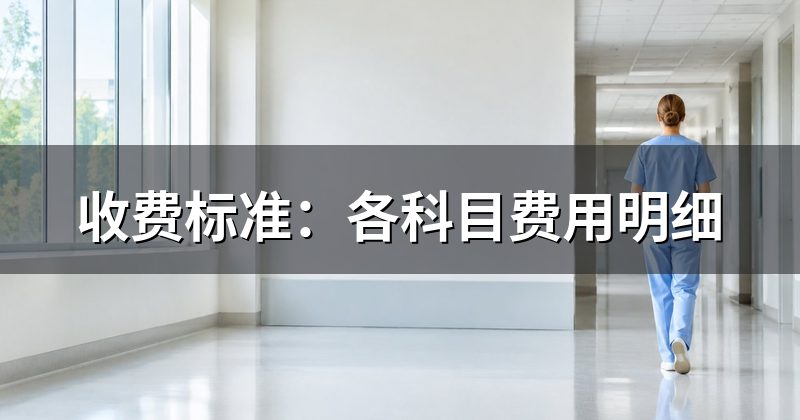 收费标准:各科目费用明细