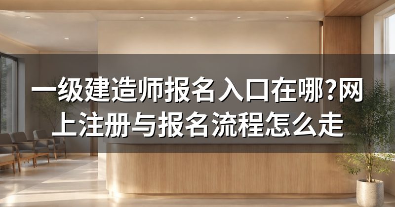 一级建造师报名入口在哪?网上注册与报名流程怎么走