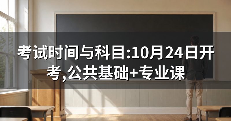 考试时间与科目:10月24日开考,公共基础+专业课