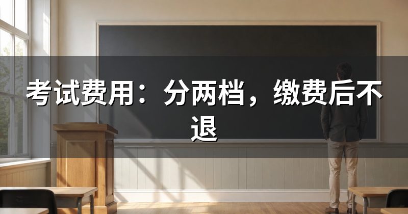 考试费用:分两档,缴费后不退