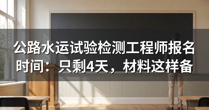 公路水运试验检测工程师报名时间:只剩4天,材料这样备