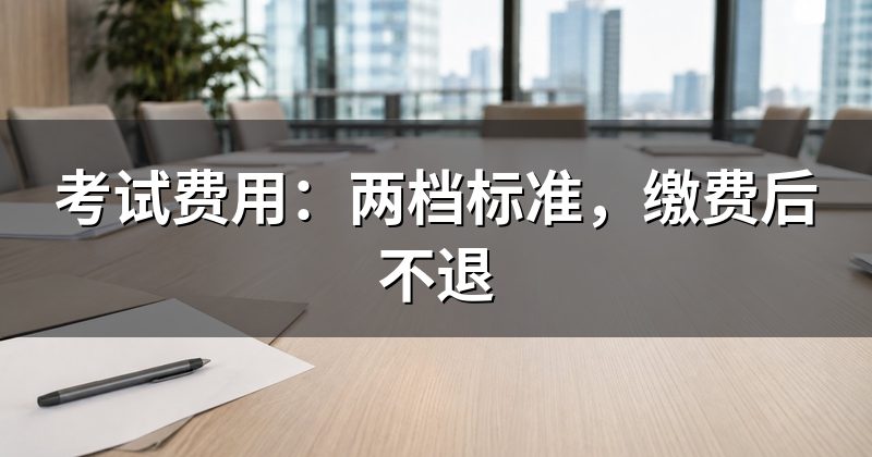 考试费用:两档标准,缴费后不退
