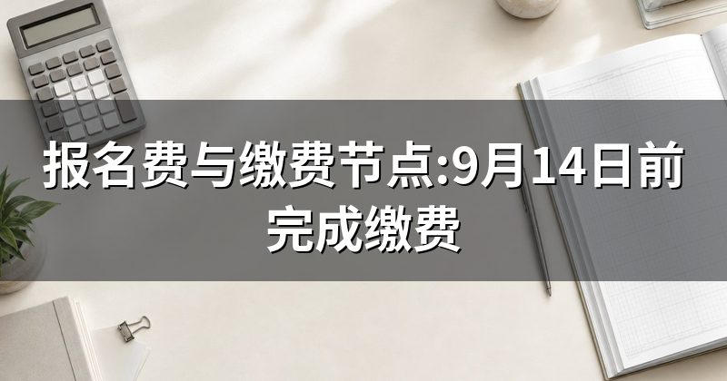 报名费与缴费节点:9月14日前完成缴费